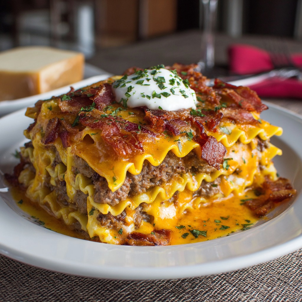 Bacon Cheeseburger Lasagna Recipe