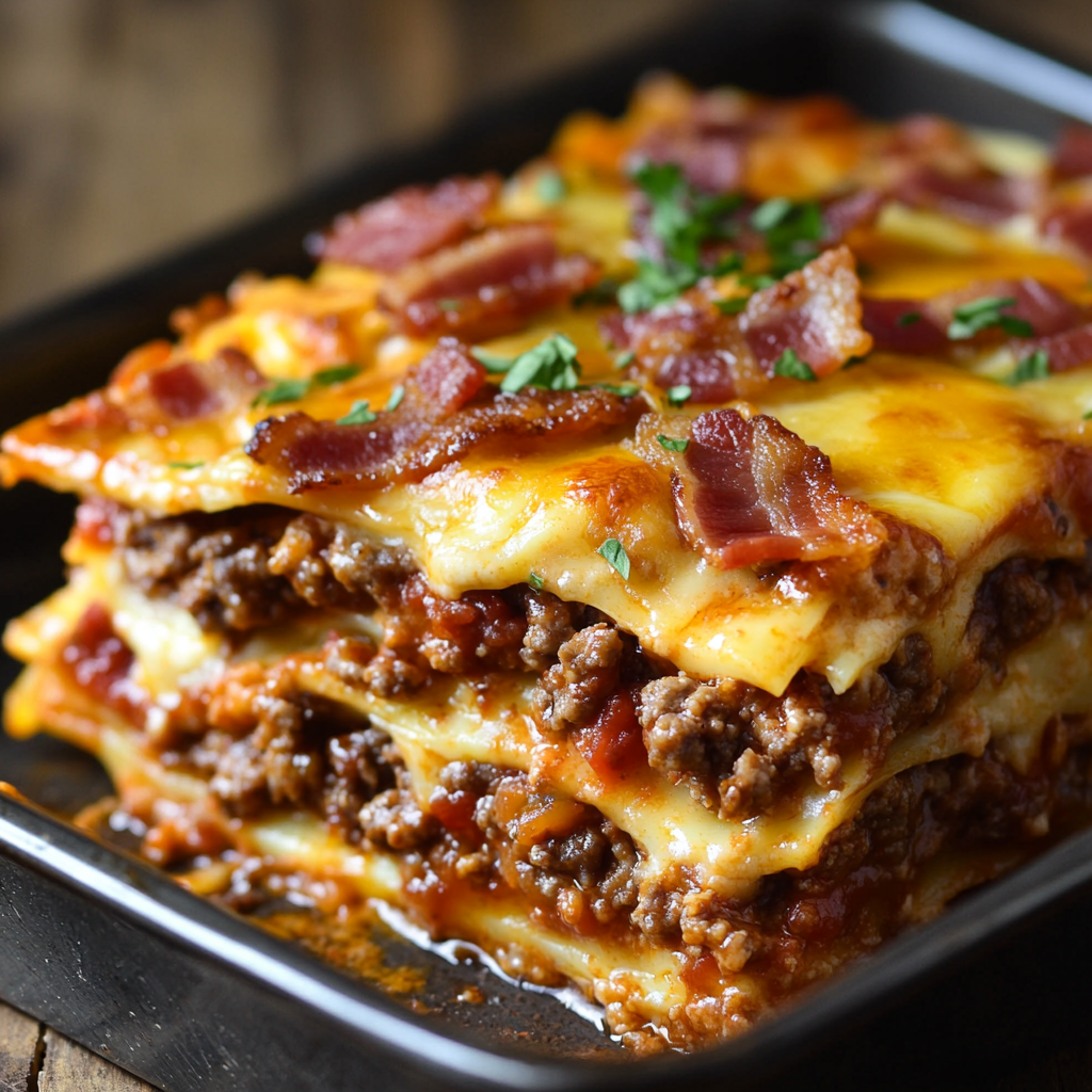 bacon cheeseburger lasagna recipe