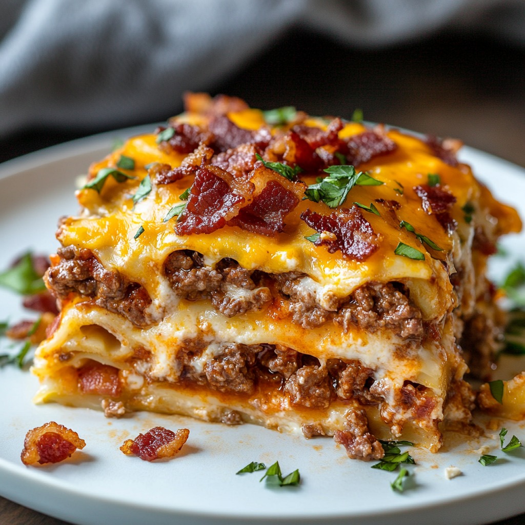 Bacon Cheeseburger Lasagna Recipe