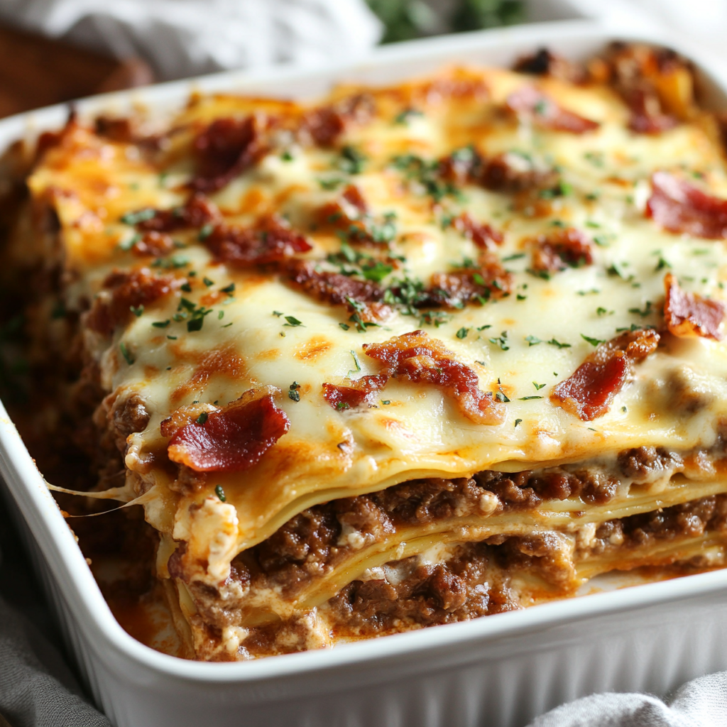 bacon cheeseburger lasagna recipe