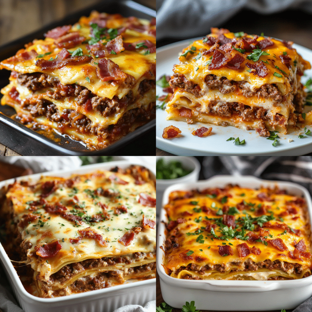 bacon cheeseburger lasagna recipe