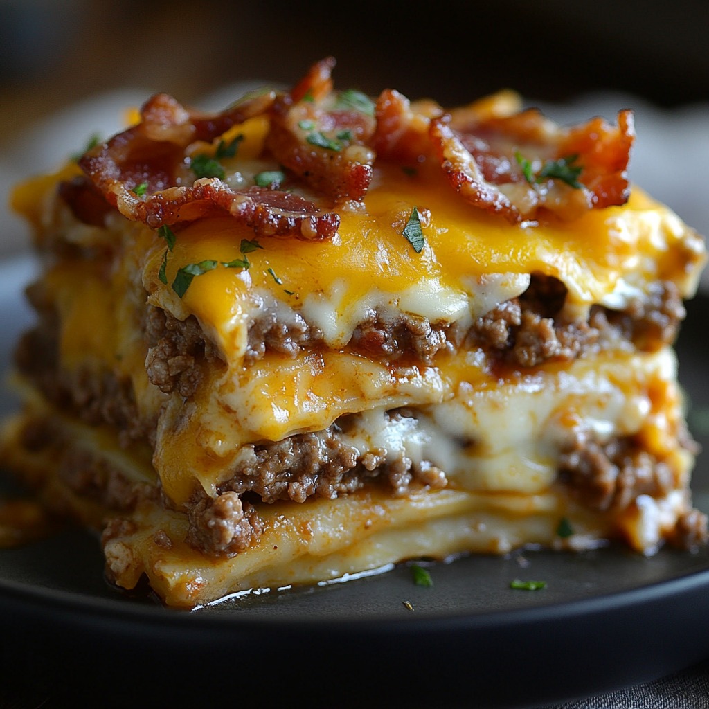 Bacon Cheeseburger Lasagna Recipe