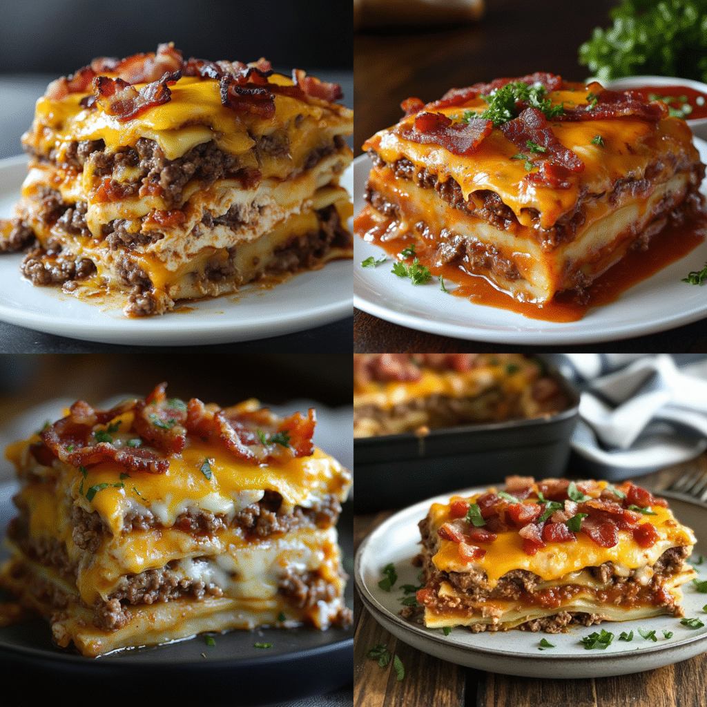 bacon cheeseburger lasagna recipe