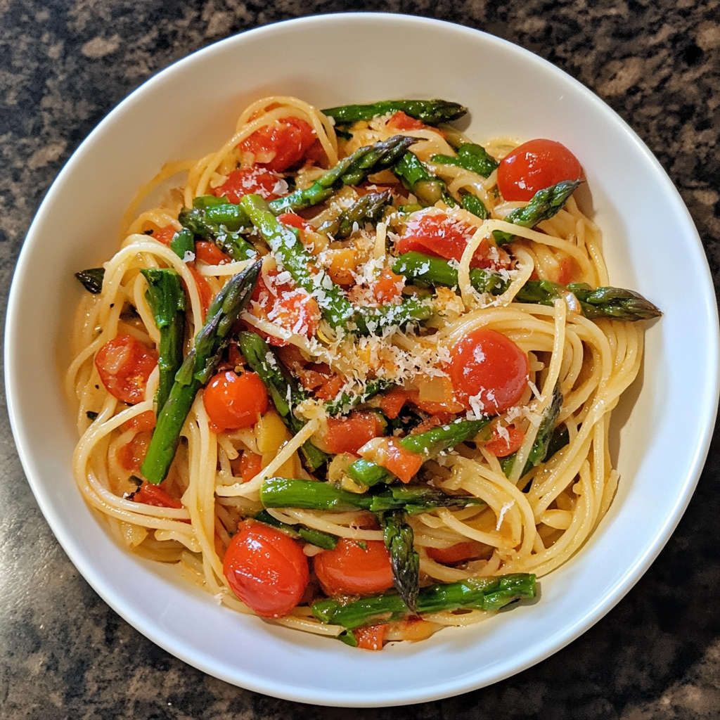 Asparagus Tomato Pasta Recipe​
