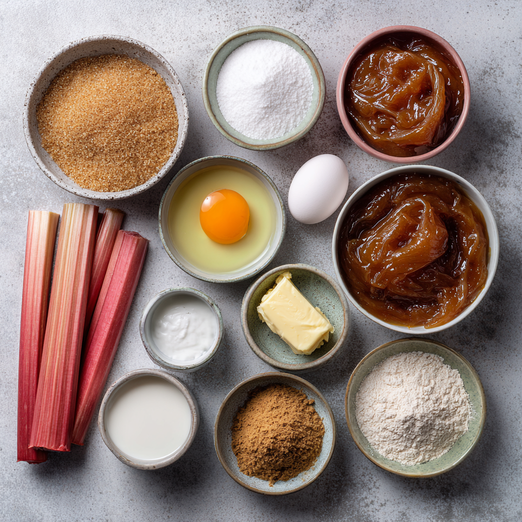 baked sticky rhubarb pudding recipe