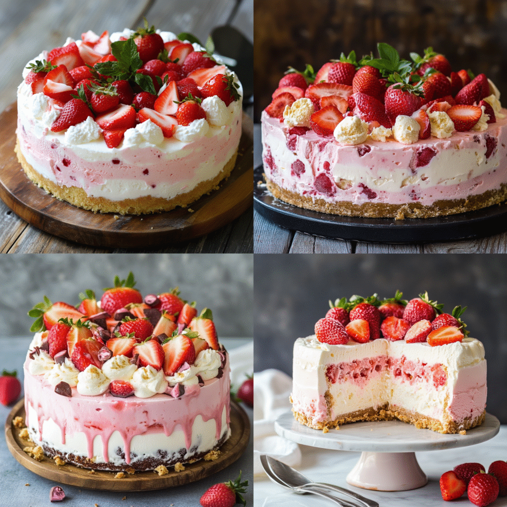 Strawberry Cheesecake Ice Cream Cake Recipe​