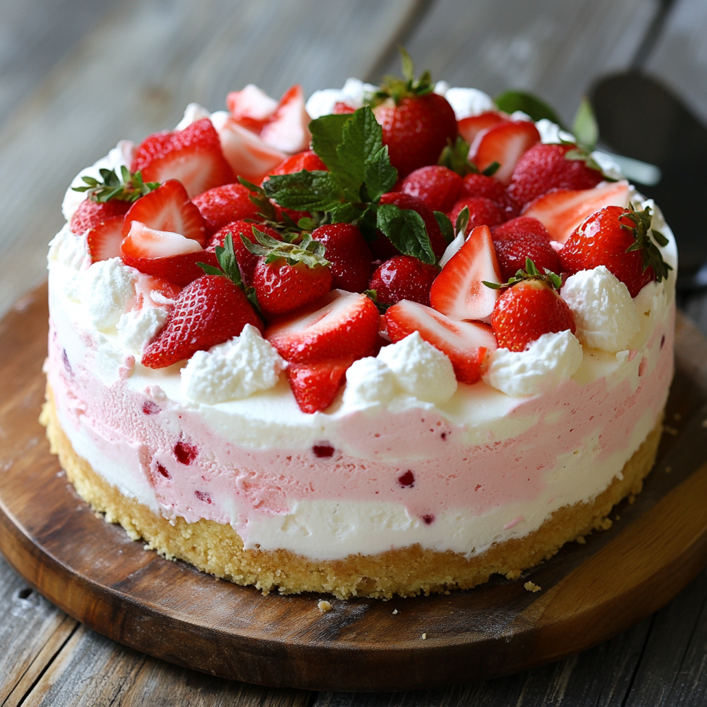 Strawberry Cheesecake Ice Cream Cake Recipe