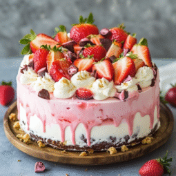 Strawberry Cheesecake Ice Cream Cake Recipe