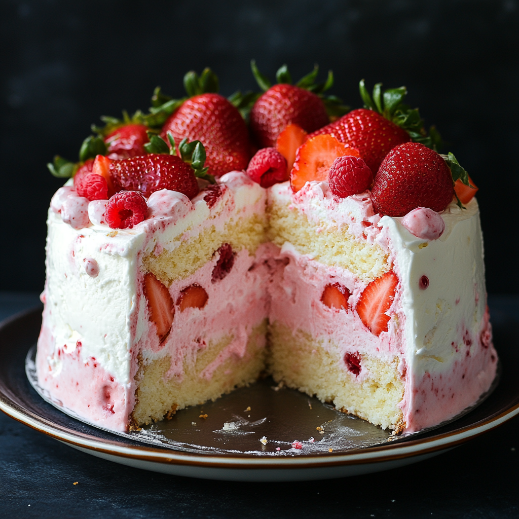 Strawberry Cheesecake Ice Cream Cake Recipe
