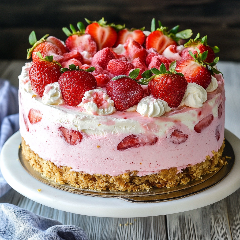 Strawberry Cheesecake Ice Cream Cake Recipe