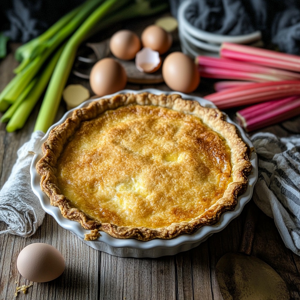 Crustless Rhubarb Pie Recipe​