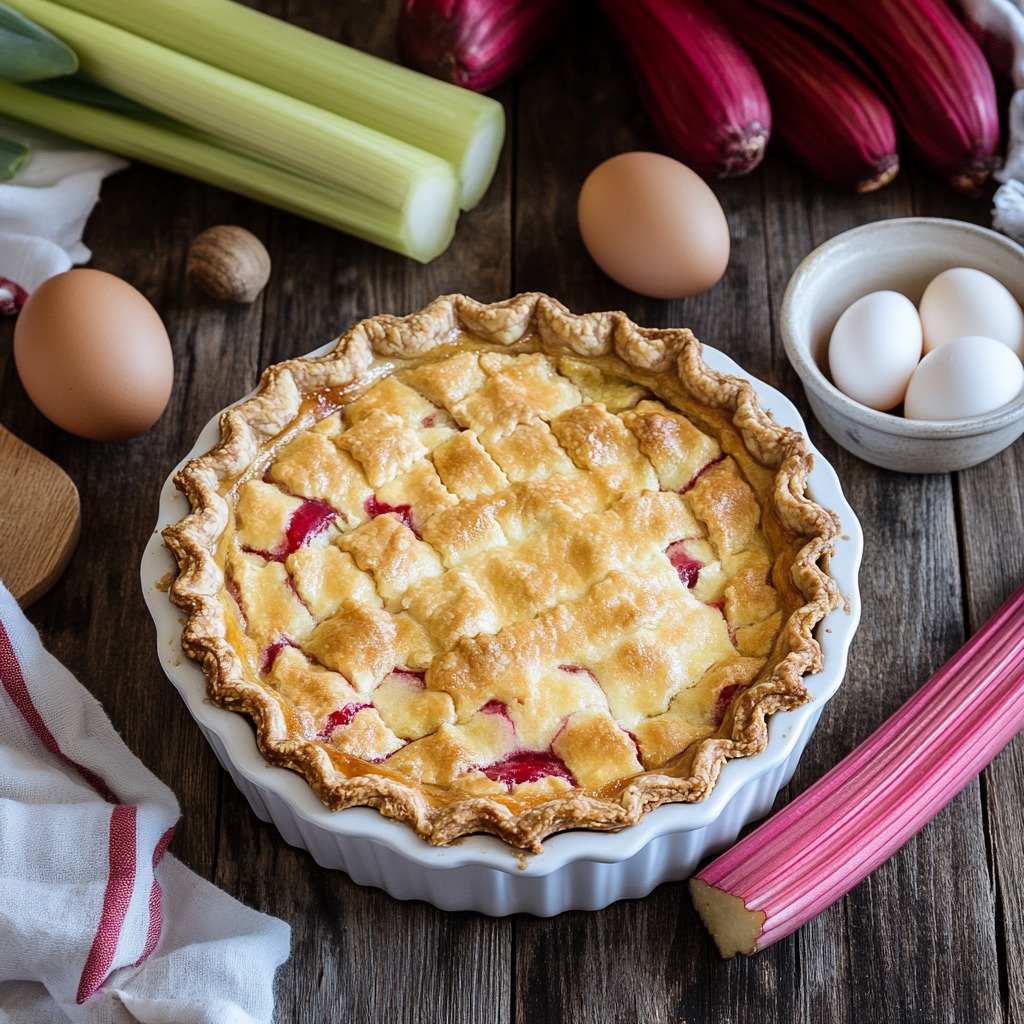 Crustless Rhubarb Pie Recipe​