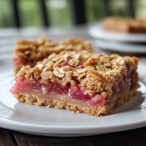 Amish Oatmeal Rhubarb Bars Recipe