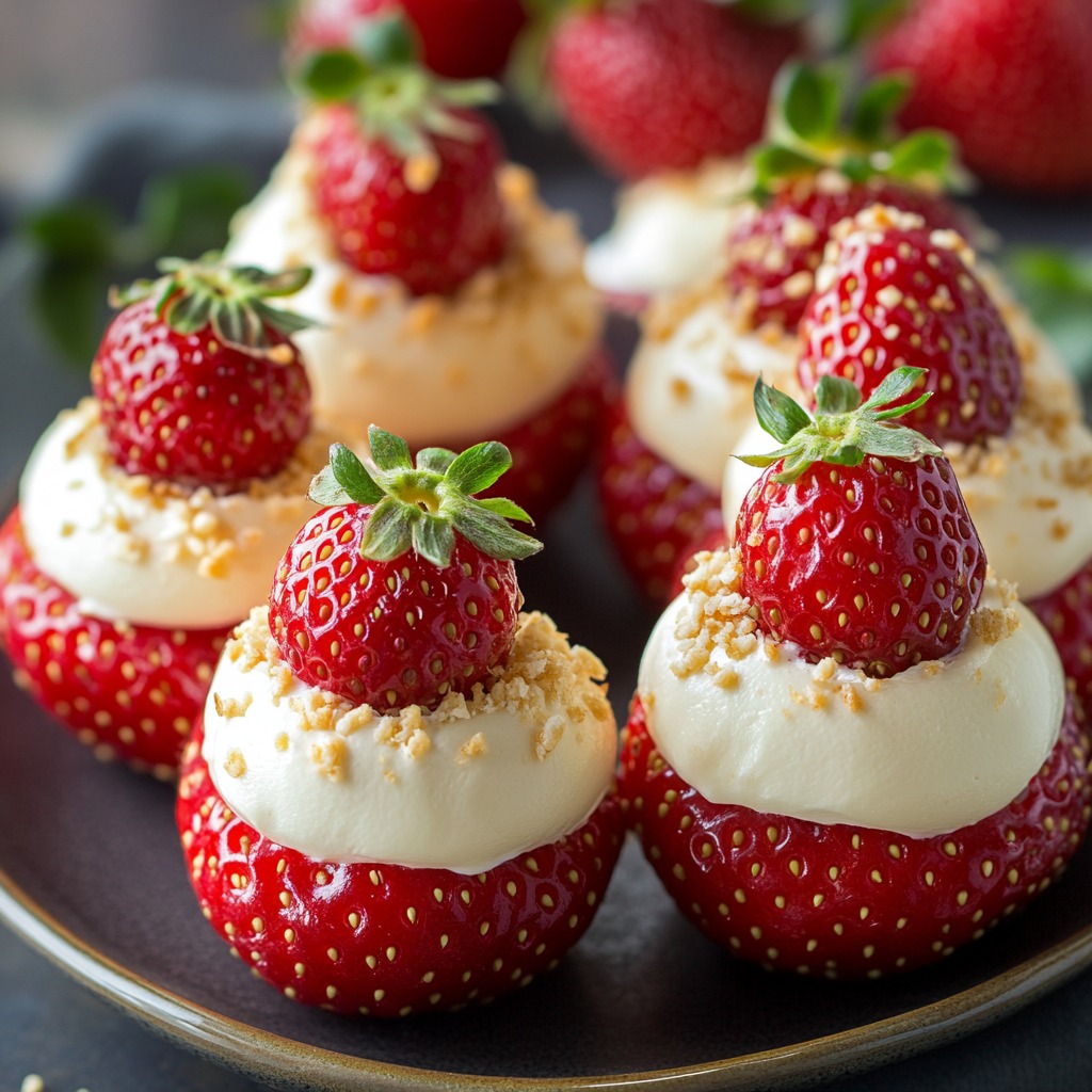 Cheesecake Deviled Strawberries Recipe