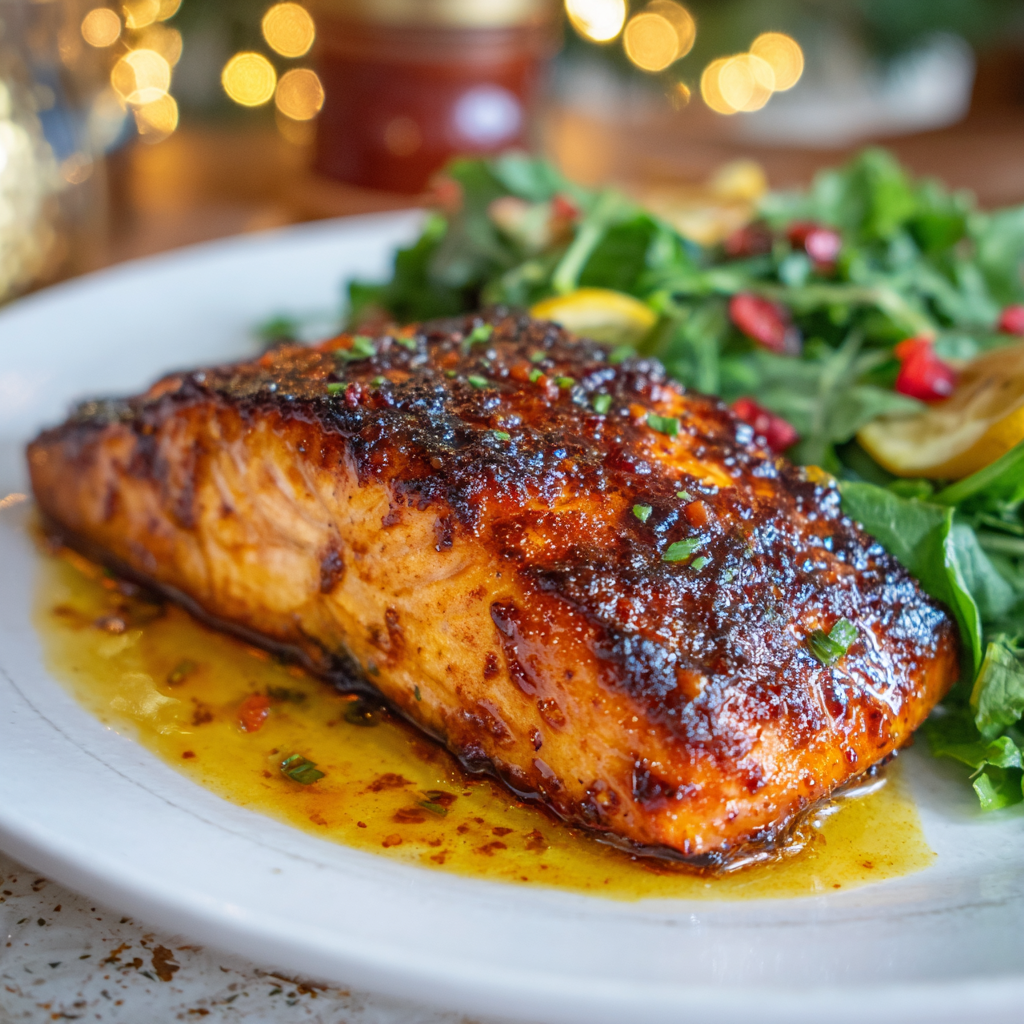 Hot Honey Air Fryer Salmon
