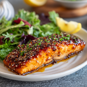 Hot Honey Air Fryer Salmon