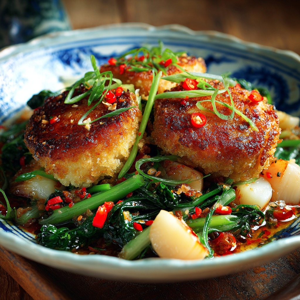 Fishcakes and Scallops Stir Fry Recipe