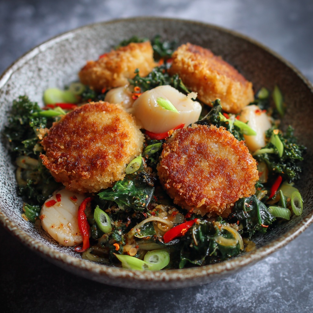 Fishcakes and Scallops Stir Fry Recipe